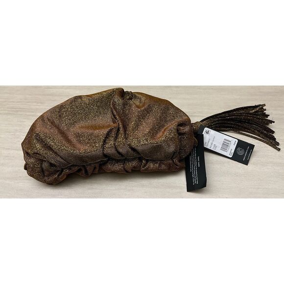 Rebecca Minkoff Ruched Clutch in Gold Brand New - Picture 9 of 9